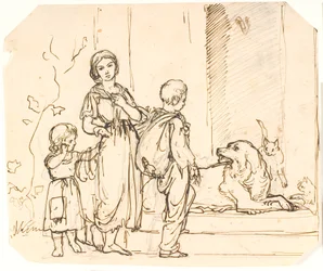 Tres niños mendigos