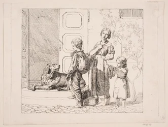 Tres niños mendigos