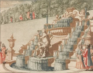 De Cascade van Galathea, aan de West-zyde van de Groote Tuin