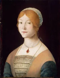 Italiano: Retrato de mujer con collar de perlas Retrato de mujer con collar de perlas