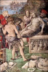 Vida de Santa Cecilia: Entierro de San Valeriano y San Tiburcio (detalle)