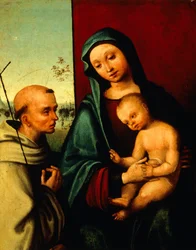 Virgen con el Niño y San Francisco de Lorenzo Costa (hacia 1537-1583), detalle