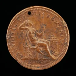 Securitas cerca de un altar [reverso], finales del siglo XVI-principios del siglo XVII