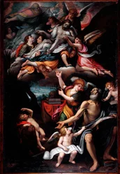 San Jerónimo mirando a la Santísima Trinidad (óleo sobre lienzo