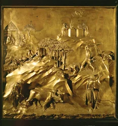 Los trabajos de Adán tras la Caída, Caín mata a Abel (bronce)