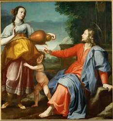 Cristo y la Samaritana junto al pozo (pintura sobre lienzo)