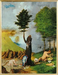 Alegoría de la virtud y el vicio (pintura sobre madera)