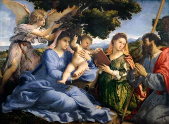 Madonna y el Niño entre Santa Catalina de Alejandría y Santo Tomás