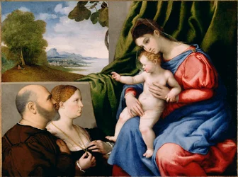 Madonna y el Niño con dos donantes
