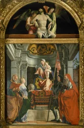 Madonna y Santos por Lorenzo Lotto