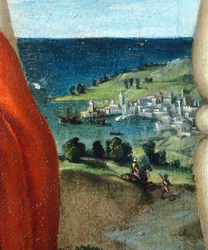 Madonna en gloria con los santos Cosme y Damián en adoración