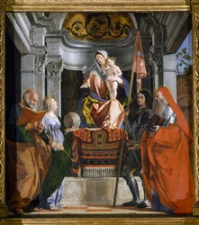Madonna con niño y santos (detalle)