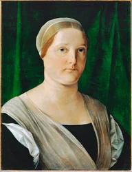 Retrato de mujer (pintura sobre madera)