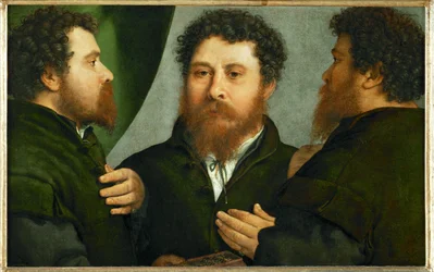 Retrato de un orfebre en tres vistas (pintura sobre lienzo)