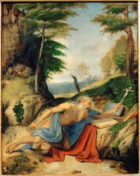 San Jerónimo penitente (pintura sobre madera)