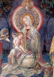 La Virgen y el Niño con San Juan Bautista y Santiago el apóstol (detalle)