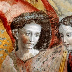 Un ángel, detalle de la pintura que representa la Coronación de la Virgen