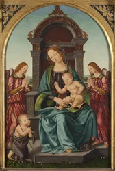 La Virgen y el Niño con el niño San Juan Bautista y dos ángeles