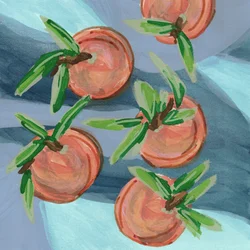 Naturaleza muerta con naranjas frescas