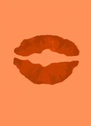 Labios naranja apasionados