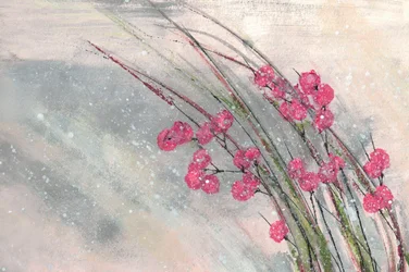 Bayas rosas nevadas
