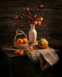Naturaleza muerta de la cosecha de otoño