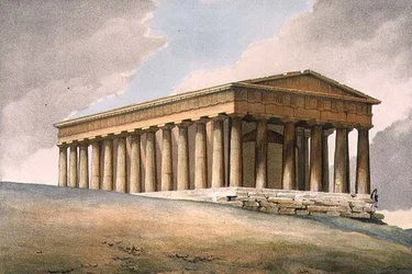 El templo de Theseus en Atenas