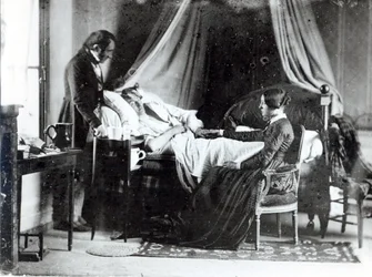 La visita del médico al paciente, hacia 1840-50