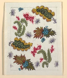 Diseño floral para textil impreso