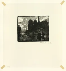Notre-Dame, atardecer, lámina ocho de Le Long de la Seine et des Boulevards