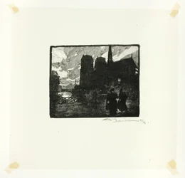 Notre-Dame, atardecer, lámina ocho de Le Long de la Seine et des Boulevards