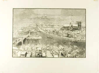 París bajo la nieve, vista desde la Torre de Saint-Gervais