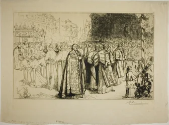 Reentrada de la procesión en la catedral de Nantes