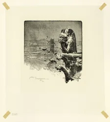 El Vampiro de Notre-Dame, lámina nueve de Le Long de la Seine et des Boulevards