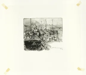 Muelle de la Villette, lámina cinco de Le Long de la Seine et des Boulevards