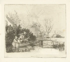 Pescadores junto a un río