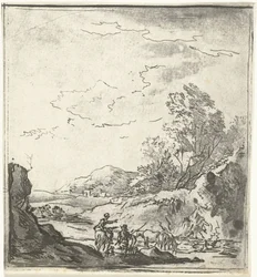 Paisaje con jinete y pastor