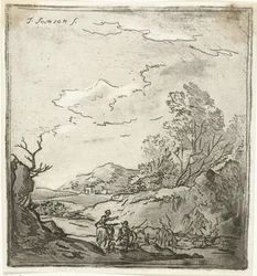 Paisaje con jinete y pastor