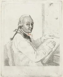 Retrato del artista Johannes Janson, dibujo