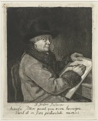 Retrato del artista Johannes Janson, dibujo