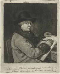 Retrato del artista Johannes Janson, dibujo