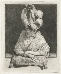 retrato, de, un, mujer joven, en, sombrero, mirar afuera, el, ventana