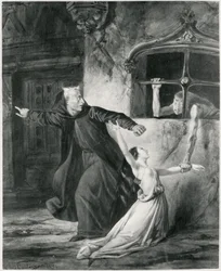 Sachette, Esmeralda y Claude Frollo, ilustración de 