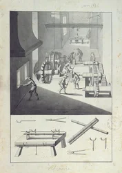 Fabricación de cañones, dibujo para la 