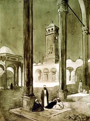 Entrada a la Mezquita de Muhammad Ali, El Cairo, Egipto, 1928