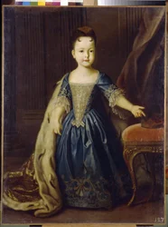 Retrato de la Gran Duquesa Natalia Petrovna de Rusia (1708-1728). Hija mayor de Pierre I Le Grand (1672-1725) y Catalina I (1684-1727). Pintura de Louis Caravaque (1684-1754), óleo sobre lienzo