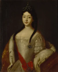 Retrato de la zarevna Ana Petrovna de Rusia 1708-1728, hija del emperador Pedro I de Rusia, 1725