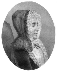 Madame du Deffand - Marie de Vichy-Chamrond (o Champrond), Marquesa du Deffand - 1697-1780 - grabado por Carmontelle