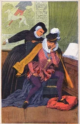 Catalina de Médici y su hijo Carlos IX