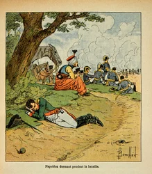 El emperador Napoleón durmiendo durante la batalla, de la colección privada
